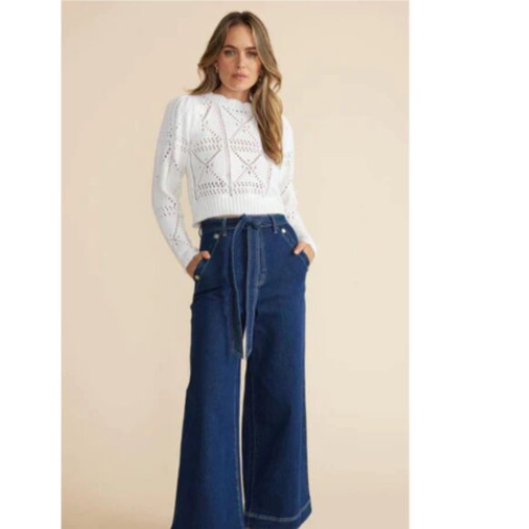 NWT White Knit Sweater by MinkPink size Small - Picture 3 of 8